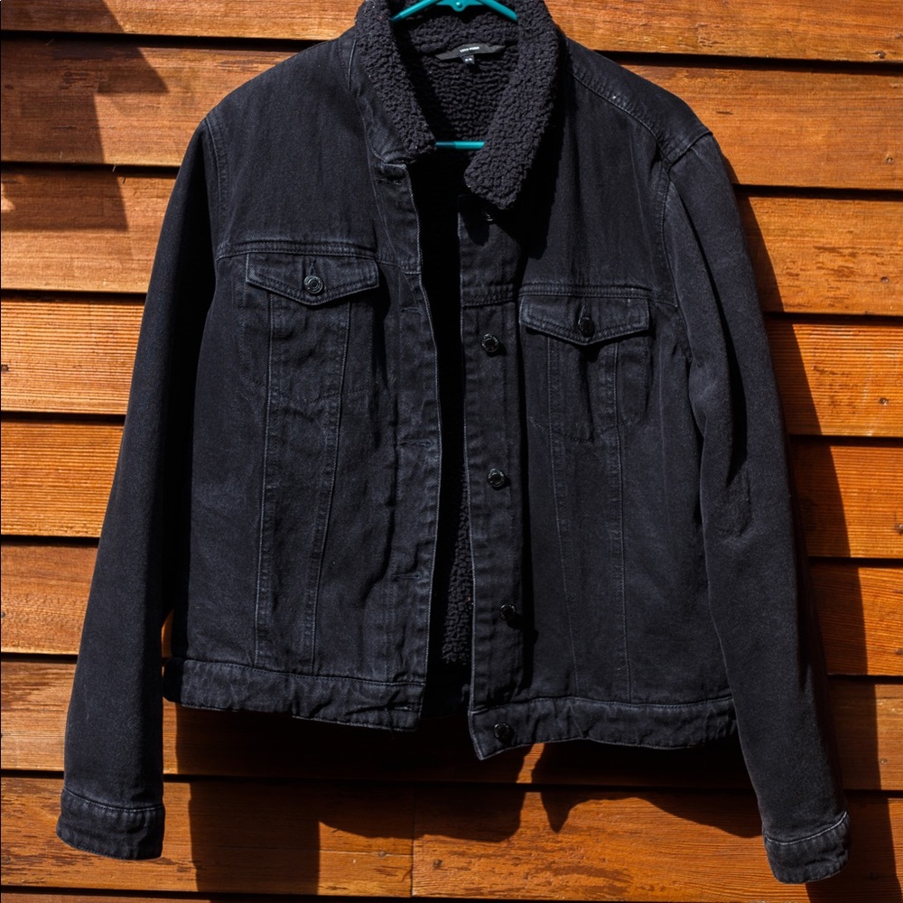 Vero Moda 2XL (Fits like a M/L) Lined Denim Teddy Jacket, Black